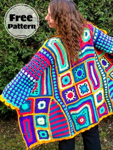 15+ Coziest Crochet Granny Square Cardigan Free Patterns- 2024