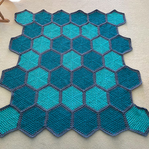 Blanket Crochet Hexagon PDF Free Pattern