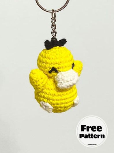 Free Psyduck Keychain Crochet Pattern