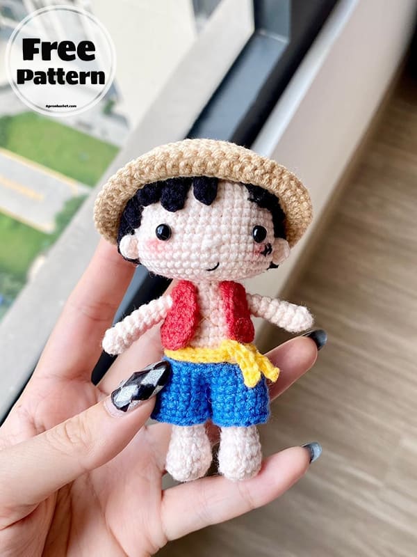 Crochet Tiny Luffy Amigurumi Doll Free Pattern (2)