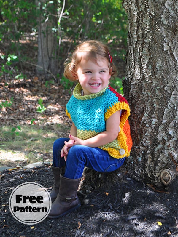 Crochet Kids Poncho Free Pattern