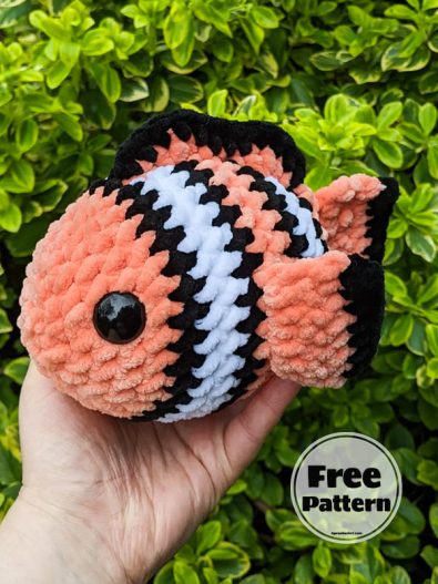 Free Easy Clown Crochet Fish Pattern