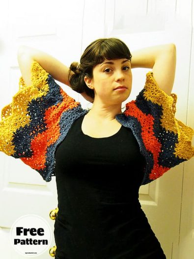 Zigzag Free Crochet Pattern For Shrugs