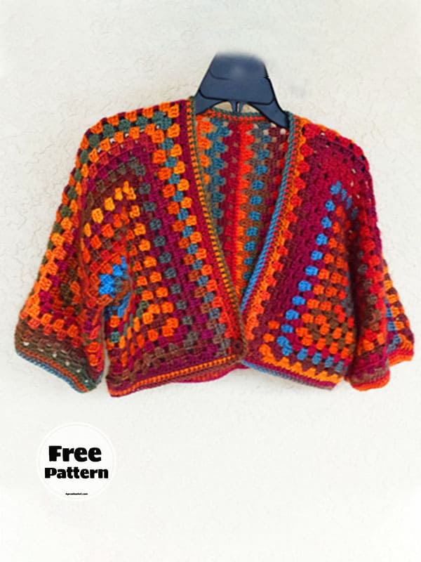 Bolero Crochet Cardigan Hexagon Pattern Free