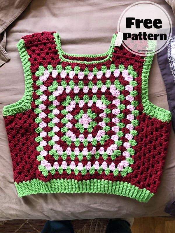 Crochet Vest with Granny Squares Free Pattern