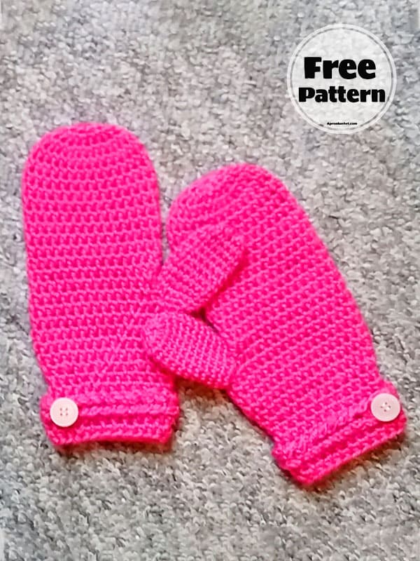 Pink Love Free Mitten Crochet Pattern