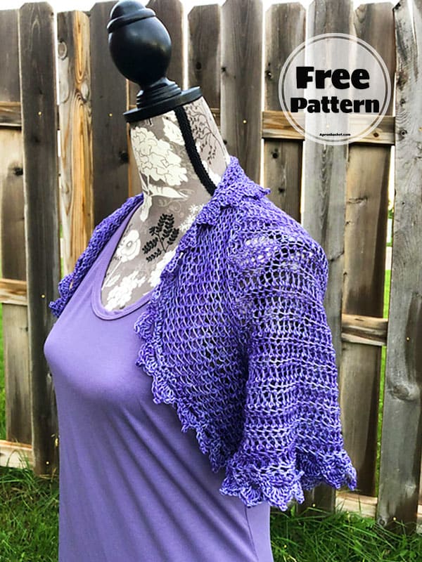 Purple Free Summer Shrug Crochet Pattern 