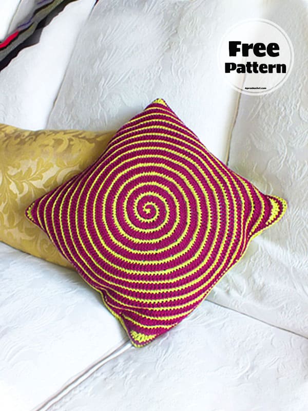 Spiral Pillow Crochet Afghan Stitch Pattern Free