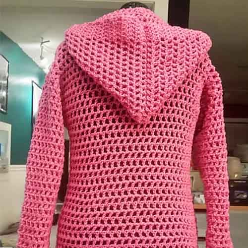 Summer Mesh Free Crochet Hoodie Pattern