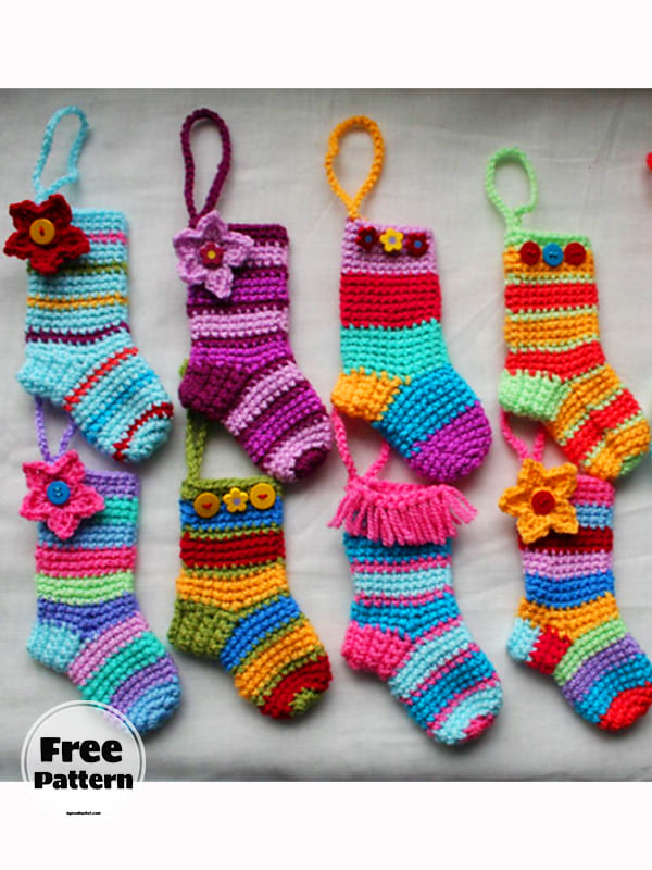 Tiny Free Crochet Christmas Sock Pattern