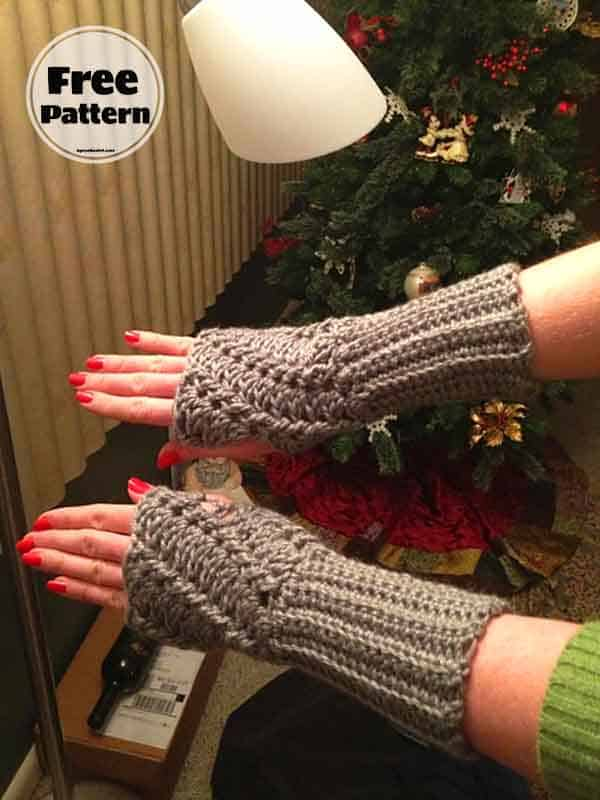 Twist Crochet Easy Fingerless Gloves Pattern Free