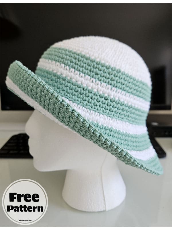 crochet striped bucket hat (2)