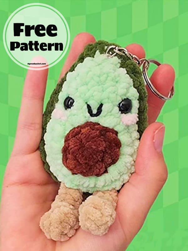 free crochet avocado keychain pattern (2)