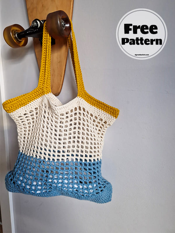 Back to Beach Mesh Crochet Beach Bag Free Pattern-2