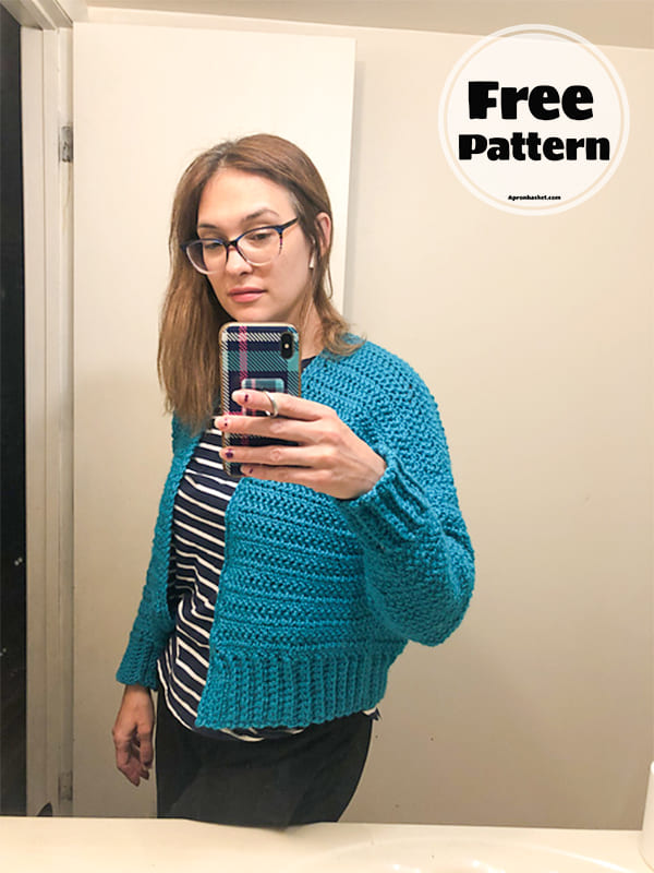 Bomber Style Free Cardigan Crochet Pattern (2)
