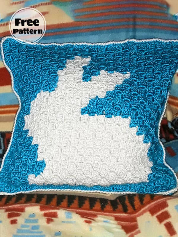 Bunny Free Cute Pillow Crochet C2C Pattern