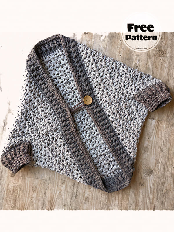 Collared Free Crochet Cocoon Shrug Pattern