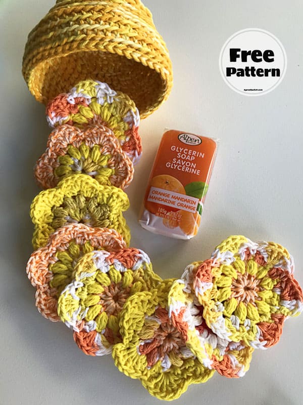 Colorful Free Washcloth Crochet Mini Flower Pattern 