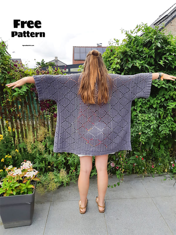 Crochet Kimono Summer Cardigan Free Pattern - 2