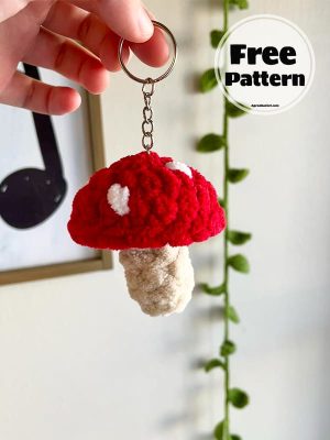 Crochet Mushroom Keychain Free Pattern