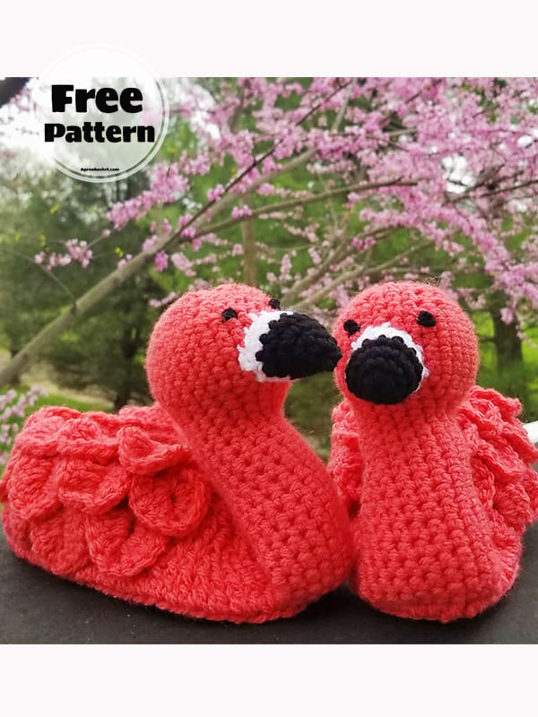 Flamingo Newborn Crochet Booties Pattern Free
