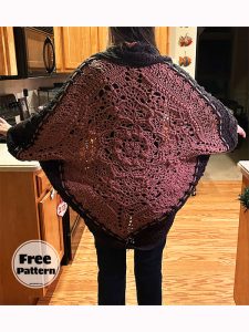 Flower Garden Free Cocoon Shrug Crochet Pattern