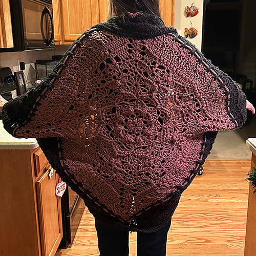 Flower Garden Free Cocoon Shrug Crochet Pattern