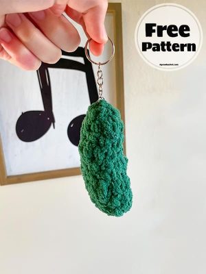 Free Crochet Pickle Keychain Pattern