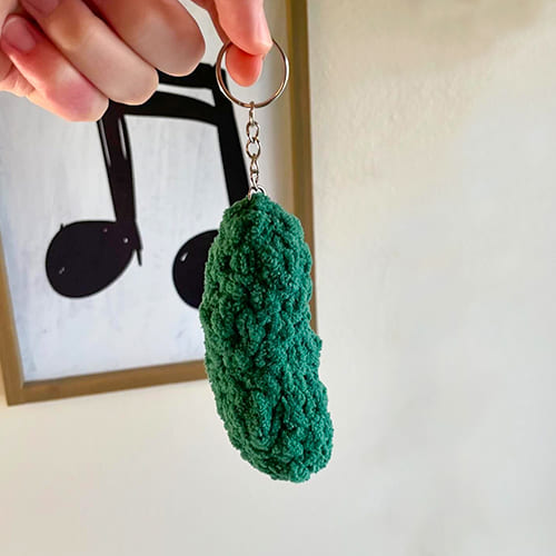 Free Crochet Pickle Keychain Pattern