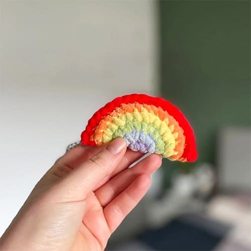 Free Crochet Rainbow Keychain PDF Pattern