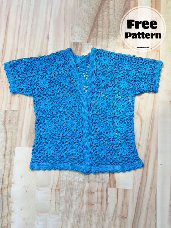 Lace Daisy Free Crochet Bolero Jacket Pattern 