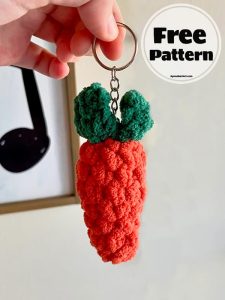 Mini Crochet Carrot Keychain Free Pattern