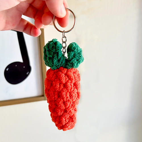 Mini Crochet Carrot Keychain Free Pattern