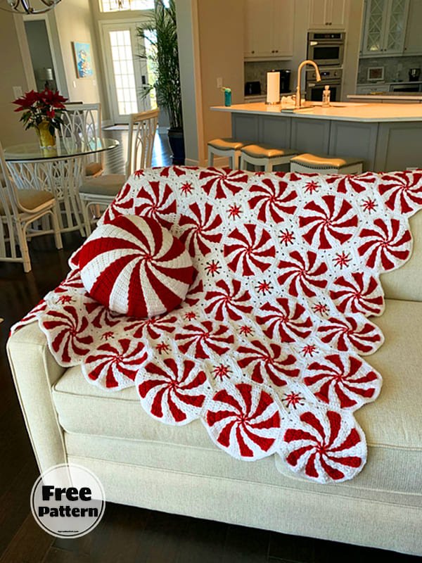 Peppermint Pillow Crochet Pattern Free 