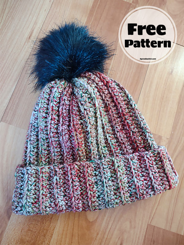 Ribbed Crochet Beanie Free PDF Pattern-2