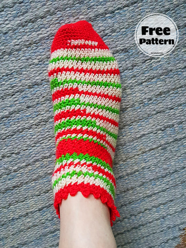 Short Simple Sock Crochet Pattern Free PDF