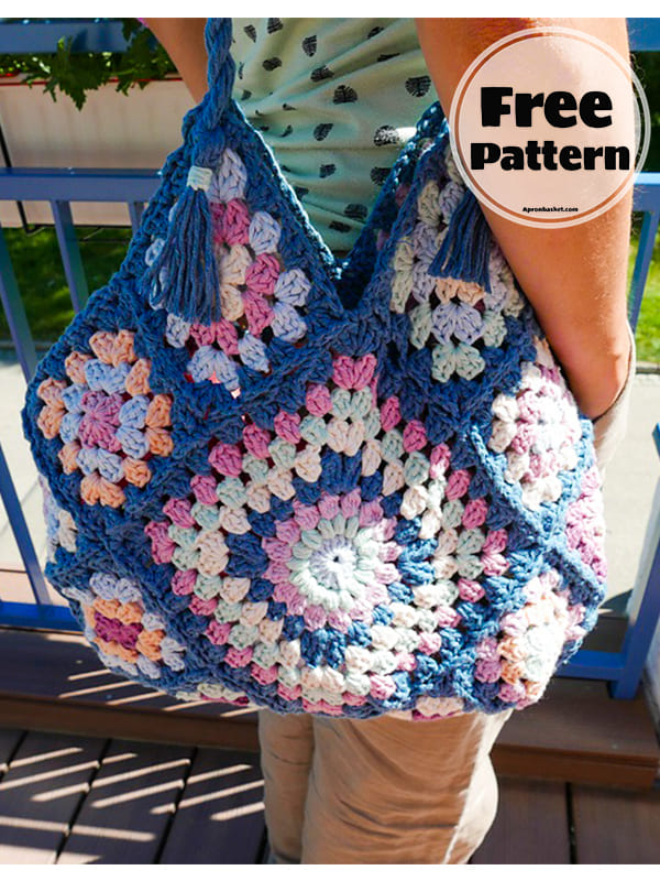 Spring Crochet Granny Square Bag Free Pattern (2)