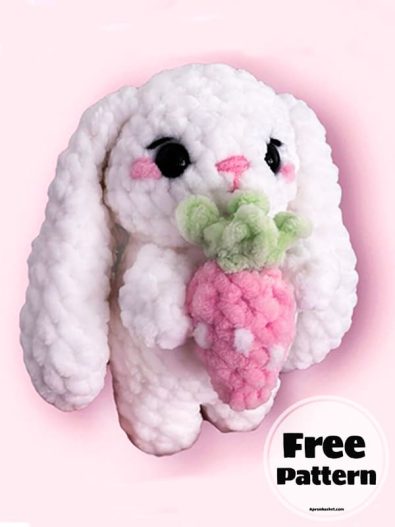 Strawberry Crochet Bunny Free Amigurumi Pattern