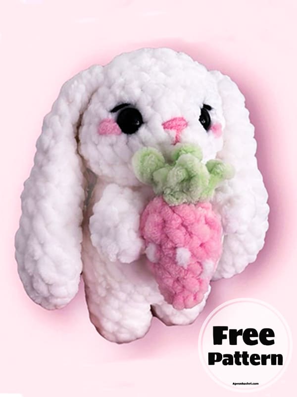 Strawberry Crochet Bunny Free Amigurumi Pattern (2)