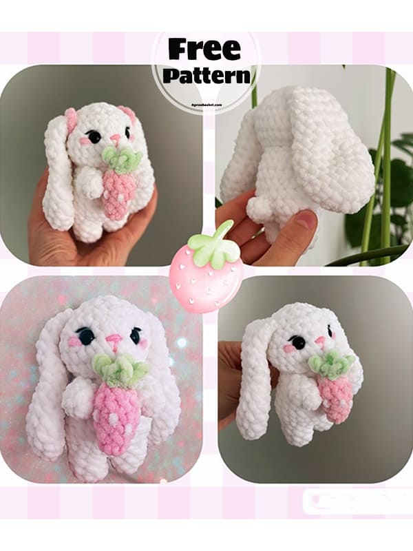 Strawberry Crochet Bunny Free Amigurumi Pattern (3)