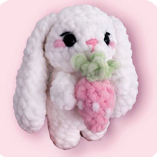 Strawberry Crochet Bunny Free Amigurumi Pattern