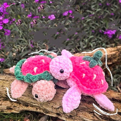 Strawberry Turtle Crochet Free Amigurumi PDF Pattern