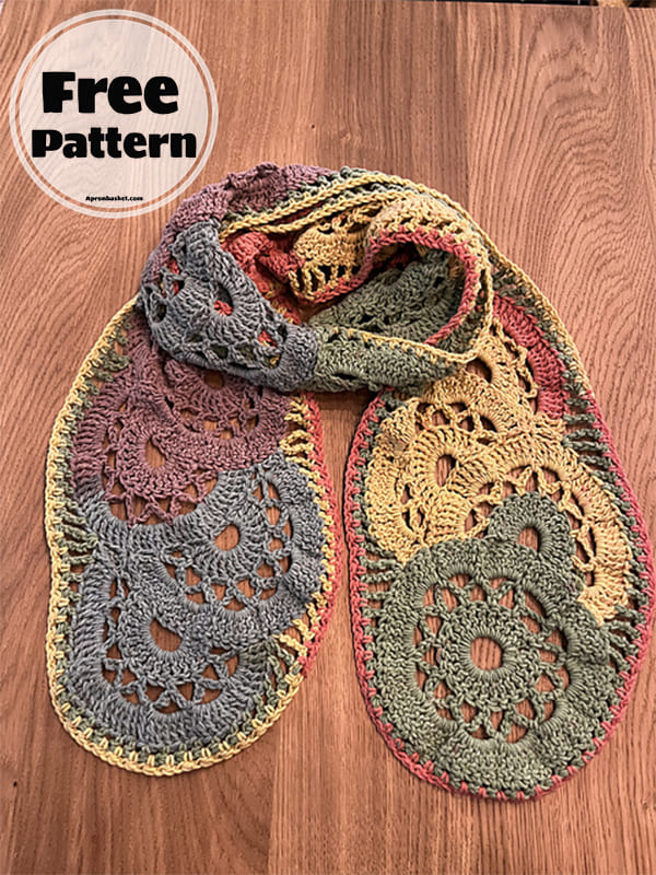 Flowers Lacy Crochet Scarf Free Pattern (2)