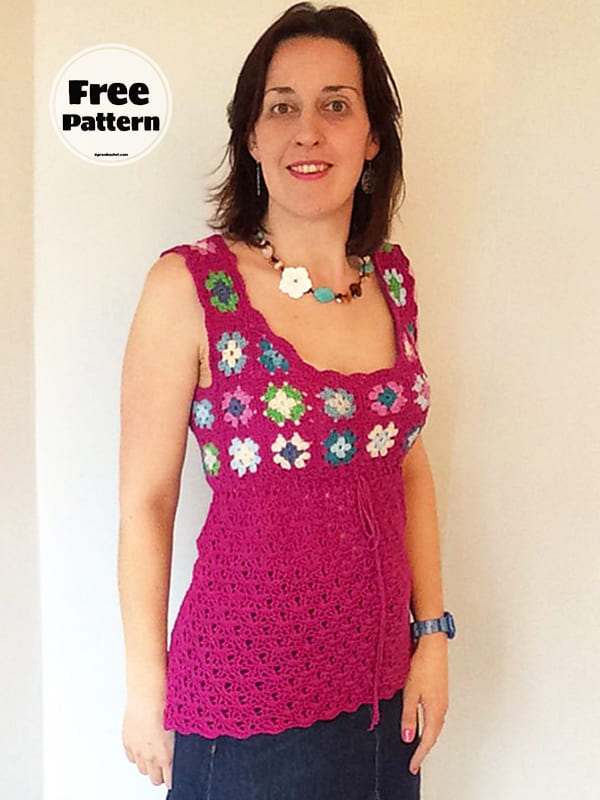 Granny Easy Crochet Vest Top Free Pattern