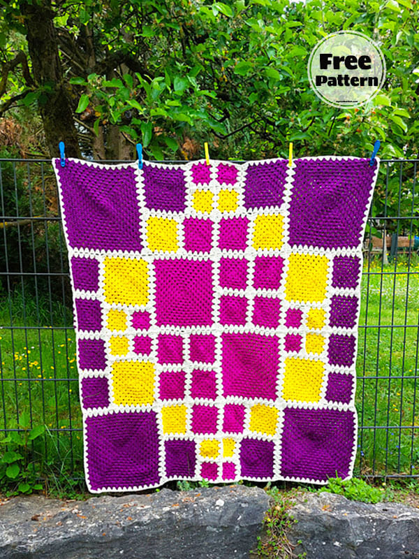 Granny Square Crochet Baby Blanket Stitches Free Pattern PDF