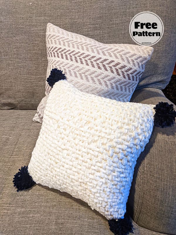 Pompom Chunky Crochet Pillow Pattern Free