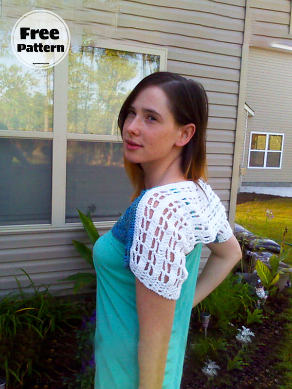 Two Colors Easy Crochet Shrug Pattern Free