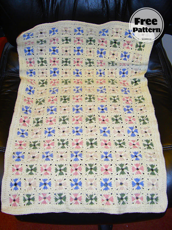 Afghan Free Crochet Square Blanket Pattern