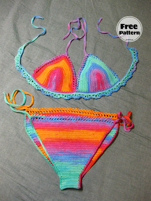 Beach Halter Crochet String Bikini Pattern PDF