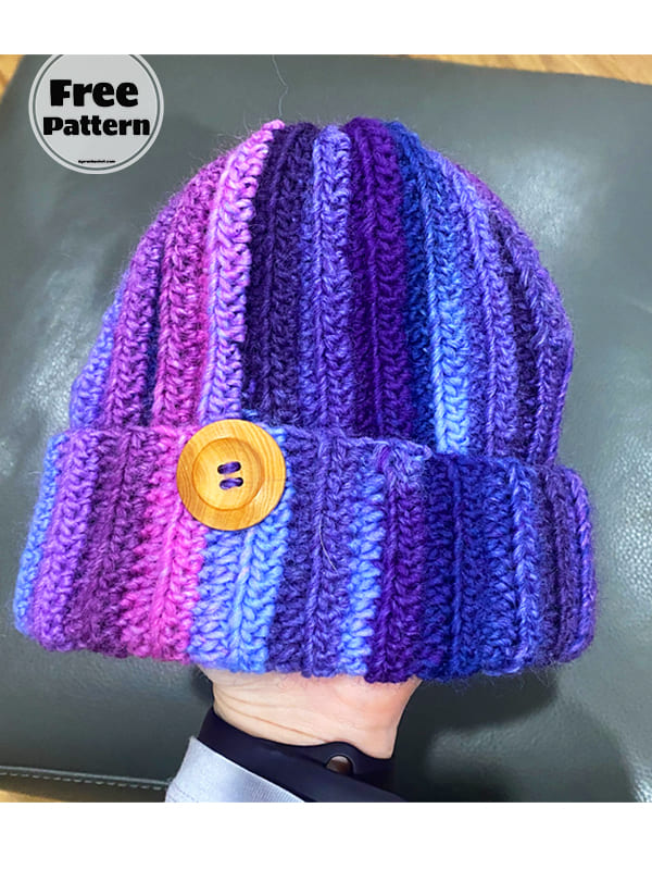 Easy Crochet Ribbed Beanie Pattern Free